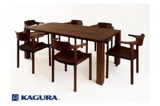 家具蔵 KAGURA ダイニングセット 1800 ダン＆グランデ6脚 ウォールナット材 家具 テーブル アームチェア 木材 無垢材 無着色 職人 手作業 寛ぎ シンプル 洗練 茨城県 ho1241
