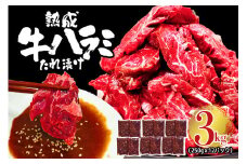 熟成牛ハラミ 3kg (250g×12パック) たれ 味付 小分け 冷凍 焼肉 焼き肉 牛 牛肉 ビーフ ハラミ BBQ 【そうざい男しゃく】【ho1470】