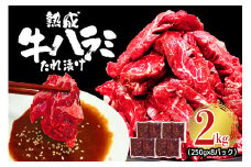 熟成牛ハラミ 2kg (250g×8パック) たれ 味付 小分け 冷凍 焼肉 焼き肉 牛 牛肉 ビーフ ハラミ BBQ 【そうざい男しゃく】【ho1469】