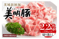 美明豚 切り落とし 2.2kg 1パック550g×4パック 真空パック 茨城県共通返礼品 行方市産 びめいとん ビメイトン ブランド豚 銘柄豚 豚 豚肉 肉 茨城県産 国産 冷凍 美明豚 茨城 焼肉 BBQ