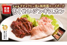 【数量限定】筑西産すりおろし梨果汁使用！筑西産ダチョウヒレ肉＆茨城産銘柄豚ローズポークの【ちくせいジンギスカン】[CF004ci]