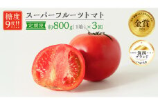 【 先行予約 】【 3ヶ月 定期便 】 スーパーフルーツトマト 小箱 約800g × 1箱 【大玉7〜13玉/1箱】 糖度9度 以上 トマト とまと フルーツトマト フルーツ 野菜 やさい 高糖度 [AF046ci]