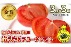 超大玉 フルーツトマト 大箱 3kg × 3箱 【14～18玉/1箱】 糖度7度 以上 野菜 フルーツ トマト フルーツ トマト とまと [AF076ci]