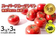 スーパーフルーツトマト大箱 3kg × 3箱 【大玉 20～35玉/1箱】 糖度9度 以上 野菜 フルーツ トマト フルーツ トマト とまと [AF064ci]