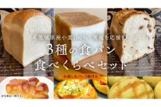 茨城県産 小麦 100％！ 茨城 を応援！ 3種の 食パン 食べくらべ セット 食べ比べ パン ギフト 詰め合わせ 冷凍 小麦粉 国産 [AU004ci]