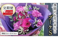 ≪定期便≫季節のお花で束ねるブーケS＊12回 花束 ブーケ 生花 [CT008ci]
