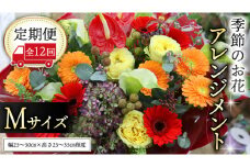 【 定期便 12ヶ月 】 毎月届く 季節の アレンジメント Mサイズ 花 生花 1年間 おうち時間 定期便 新生活 応援 [CT061ci]