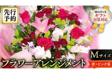 【 母の日 】 フラワー アレンジメント M 赤・ピンク 系 ギフト プレゼント 花 お祝い 贈答 記念日 インテリア [CT082ci]