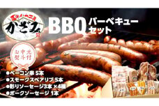 【 お中元 熨斗付き 】 ～ 匠のハム工房 ～ 燻製職人 ！ 風實 バーベキューセット ギフト 贈答用 詰め合わせ 冷凍 BBQ バーベキュー パーティー ベーコン ローズポーク スペアリブ ソーセージ ポークソーセージ 豚 かざみ [AJ003ci]