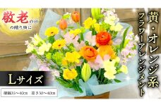 【 敬老の日 】 フラワー アレンジメント L　黄色 ・ オレンジ 系 ギフト プレゼント 花 お祝い 贈答 記念日 インテリア [CT086ci]