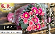 【 敬老の日 】 ブーケ L 赤 ・ ピンク 系 ギフト プレゼント 花 お祝い 贈答 記念日 [CT094ci]