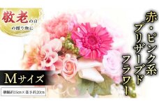 【 敬老の日 】 赤 ・ ピンク 系 プリザーブド フラワー M ギフト プレゼント 花 お祝い 贈答 記念日 [CT102ci]