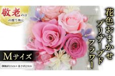 【 敬老の日 】 花色 おまかせ プリザーブド フラワーM ギフト プレゼント 花 お祝い 贈答 記念日 [CT104ci]