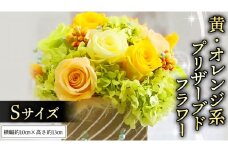 黄色 ・ オレンジ 系 プリザーブド フラワー S ギフト プレゼント 花 お祝い 贈答 記念日 [CT071ci]