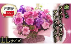 【 12ヶ月 定期便 】 癒し の フラワー セラピー アレンジメント LLサイズ お花 花 はな アレンジ リラックス リフレッシュ ストレス [CT131ci]