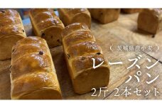 茨城県産 小麦の レーズンパン 2斤 2本 セット 食パン パン 小麦 冷凍 レーズン プレゼント ギフト [AU007ci]