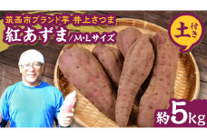 【 よしのいも 】井上さつま 「 紅あずま 」 M・Lサイズ 約5kg ( 土付き ) 完熟 さつまいも いも おいも 焼き芋 芋 おやつ まごころ野菜よしの [DX010ci]