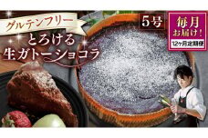 【 定期便 12ヶ月 】 スイーツコンテスト 日本一 シェフ の「 とろける 生 ガトーショコラ 」 5号 手作り ケーキ チョコ チョコレート ショコラ 誕生日 バースデーケーキ 誕生日ケーキ 定期便 12ヶ月 [CF019ci]