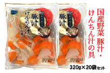 工場直送！国産野菜 豚汁・けんちん汁の具 1ケース (20袋) [0775]