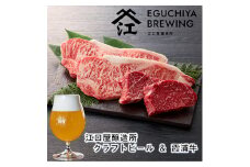 江口屋醸造所クラフトビールのグルメセット「霞浦牛」～サーロイン・特選赤身もも～＜複数個口で配送＞【4011923】