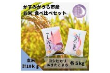 かすみがうら市産 コシヒカリ・あきたこまち 食べ比べセット 玄米 10kg＜5kg×2袋＞【1666724】