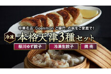 本格天津3種セット（桜川ゆず餃子、冷凍生餃子、焼売） 詰め合わせ セット 中華 天津 冷凍餃子 生餃子 餃子 [BK002sa]			