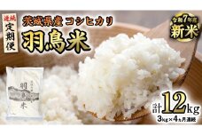 《全4回 定期便》《 令和7年産 先行予約 》 コシヒカリ 「幻の米 羽鳥米」 計 12kg (3kg × 4回) 筑波北麓秘蔵米 お米 ごはん 精米 コメ 白米 国産 茨城県 桜川市 限定 期間限定 数量限定 銘柄米 [AX005sa]