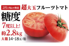《 2026年収穫分 先行予約 》 糖度7度以上 超大玉 フルーツトマト 大箱 約2.8kg × 1箱 (14～18玉/1箱) ブランドトマト 野菜 ギフト 贈答 [BC021sa]