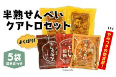 半熟せんべい 5袋詰合せ クアトロセット 半熟カレーせん 半生しょうゆせん 半熟もんじゃ煎餅 半熟キャラメルせんべい カレー味 かつおだし 甘辛ソース 新食感 もんじゃ ぬれせんべい せんべい 煎餅 煎餅屋仙七 [AO008sa]