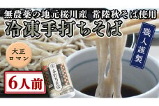 【常陸秋そば使用 手打ちそば 】冷凍 手打ち そば （ 大正ロマンパッケージ ） 6人前 蕎麦 生そば 麺 食品 年越し 年越しそば [AN016sa]
