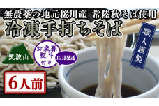《12/15入金確認分まで年内配送》＜ お歳暮熨斗付き ＞ 冷凍 手打ち そば （ 筑波山パッケージ ） 6人前 蕎麦 生そば 麺 食品 年越し 年越しそば [AN027sa]