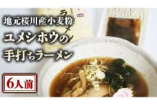 【 手打ち ラーメン ・ ６人前セット 】 地元 桜川産 小麦粉 「 ユメシホウ 」 使用 手打ち 生ラーメン ラーメン [AN003sa]