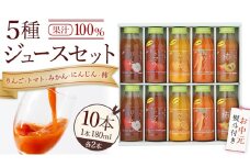 【お中元熨斗付き】 ジュースセット 10本  ( 180ml 各2本 ） 果汁 100％  ストレート あじわうおいしさ 飲み比べ ドリンク 飲み物 ジュース にんじん みかん トマト 柿 りんご セット [AM004sa]