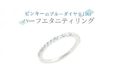 ピンキーの ブルーダイヤ 0.19ct ハーフエタニティリング ダイヤモンド リング ジュエリー アクセサリー レディース ギフト プレゼント 贈り物 [AH096sa]