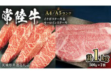 【常陸牛】サーロインステーキ 250g×2枚＆希少部位 イチボステーキ500ｇ (茨城県共通返礼品) 国産牛 黒毛和牛 和牛お肉 サーロイン ステーキ A4ランク A5ランク ブランド牛 [CD023sa]