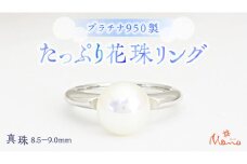 プラチナ950製地金 たっぷり花珠 8.5－9mm リング  指輪 ギフト 記念 贈り物 贈答用 アクセサリー ジュエリー ジュエリーマーノ 桜川市 [AH106sa]