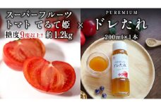 《 テレビで紹介 》【 2026年収穫分 先行予約 】 糖度9度以上 スーパーフルーツトマト てるて姫 中箱 約1.2kg × 1箱 と PREMIUM ドレたれ セット フルーツトマト ブランドトマト 野菜 ギフト 贈答 青空レストラン ヒルナンデス アド街ック天国 グッドモーニング 黄金のワンスプーン [BC077sa]