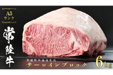 常陸牛 A5 等級 サーロイン ブロック 6kg ( 茨城県共通返礼品 )  ステーキ 黒毛和牛 国産黒毛和牛 和牛 国産 牛肉 牛 お肉 肉 ひたち牛 [CD044sa]