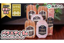 【お中元熨斗付き】筑波ハム バラエティ 6品 ( ハム ベーコン ソーセージ )  『常陸の輝き』 茨城県産 ブランド豚 銘柄豚 ( 茨城県共通返礼品 ) ボンレスハム フランク ウィンナー 豚 ポーク ステーキ 肉 お肉 [EN003sa]