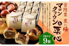 【栗の極】常陸栗マロンクラウン 5個 ＆ 栗心 4個 栗饅頭 マロンパイ お菓子