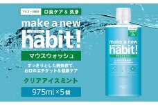 マウスウォッシュ メイクアニューハビット クリアアイスミント975ml×5個セット  合計 4,875ml  洗口液 日用品 歯磨き 歯みがき