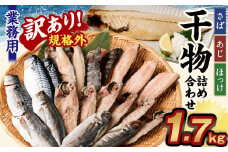 【訳あり規格外】  業務用 干物 詰め合わせ どーんと！ 1.7kg 3種 セット さば サバ 鯖 縞ほっけ ほっけ ホッケ あじ アジ 鯵 魚