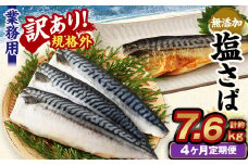【4ヶ月定期便】【訳あり規格外】 業務用 無添加塩さば 1.9kg