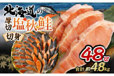 【北海道産原材料使用】 厚切秋鮭切身 48切 合計約4.8kg