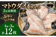 【3ヶ月定期便】マトウダイ 4枚セット×3回 合計12枚