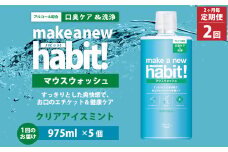 【2ヶ月毎2回定期便】 マウスウォッシュ メイクアニューハビット クリアアイスミント  975ml×5個 セット 洗浄 洗口液 日用品