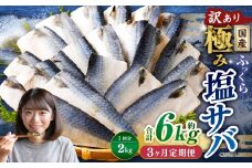 【3ヶ月定期便】【訳あり】国産 ふっくら 極み塩サバ 計約2kg ／ 1切れ 塩サバ 塩さば 塩鯖 さば サバ 鯖 魚