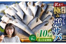 【5ヶ月定期便】【訳あり】国産 ふっくら 極み塩サバ 計約2kg ／ 1切れ 塩サバ 塩さば 塩鯖 さば サバ 鯖 魚