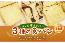 AU-20 【3ヵ月定期便】 3種の食パンセット 3斤×3回  食パン パン