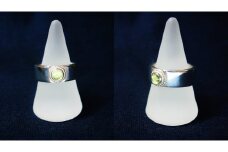 【オーダーメイド】平打ち リング 8㎜ × ペリドット  指輪 アクセサリー
